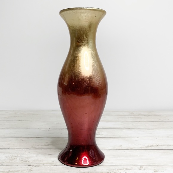 Pier 1 Other - PIER 1 RED AND GOLD OMBRÉ CANDLESTICK